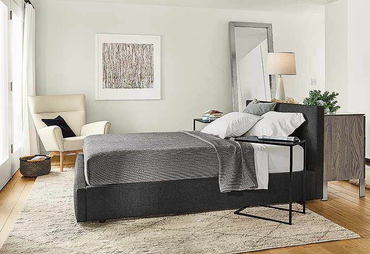 Wyatt storage bed with two Slim C-tables