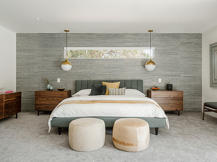 Master bedroom inside the Modernism Week Showcase Home: The Gillman Residence