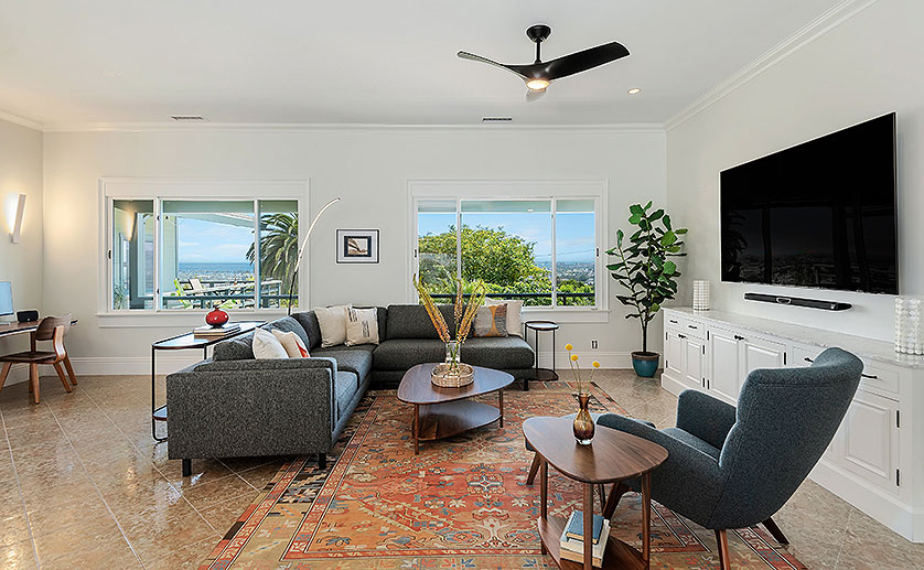 Family room of Santa Barbara home 