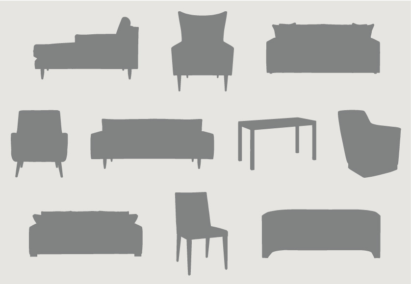 Shadowed images of the seating and tables that will be part of the Every Last Yard Event.